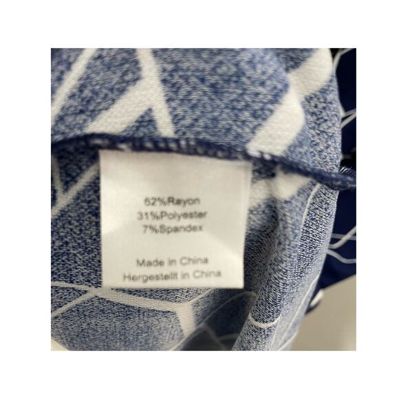 Woosea Maxi Dress Surplice Neckline Geometric Print Sleeveless Blue Stretch S - Picture 8 of 11